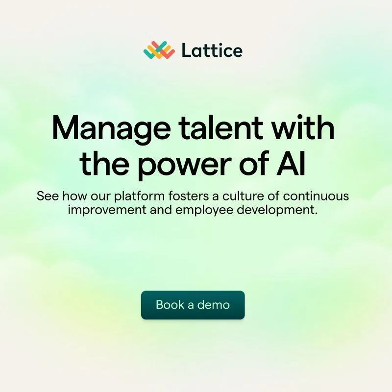 Lattice talent management AI: headline + subhead + CTA