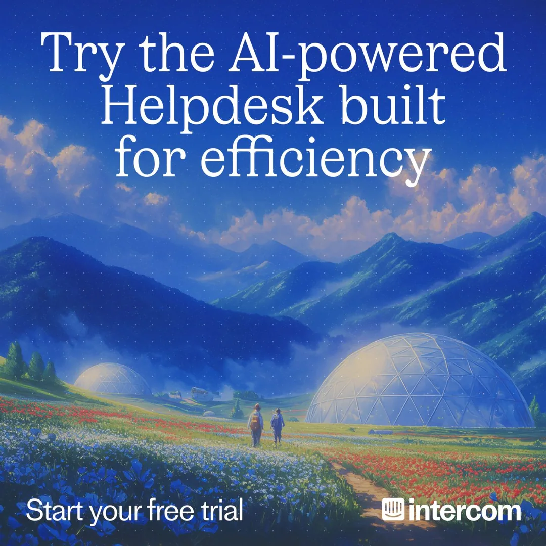 Intercom AI Helpdesk: Futuristic Landscape