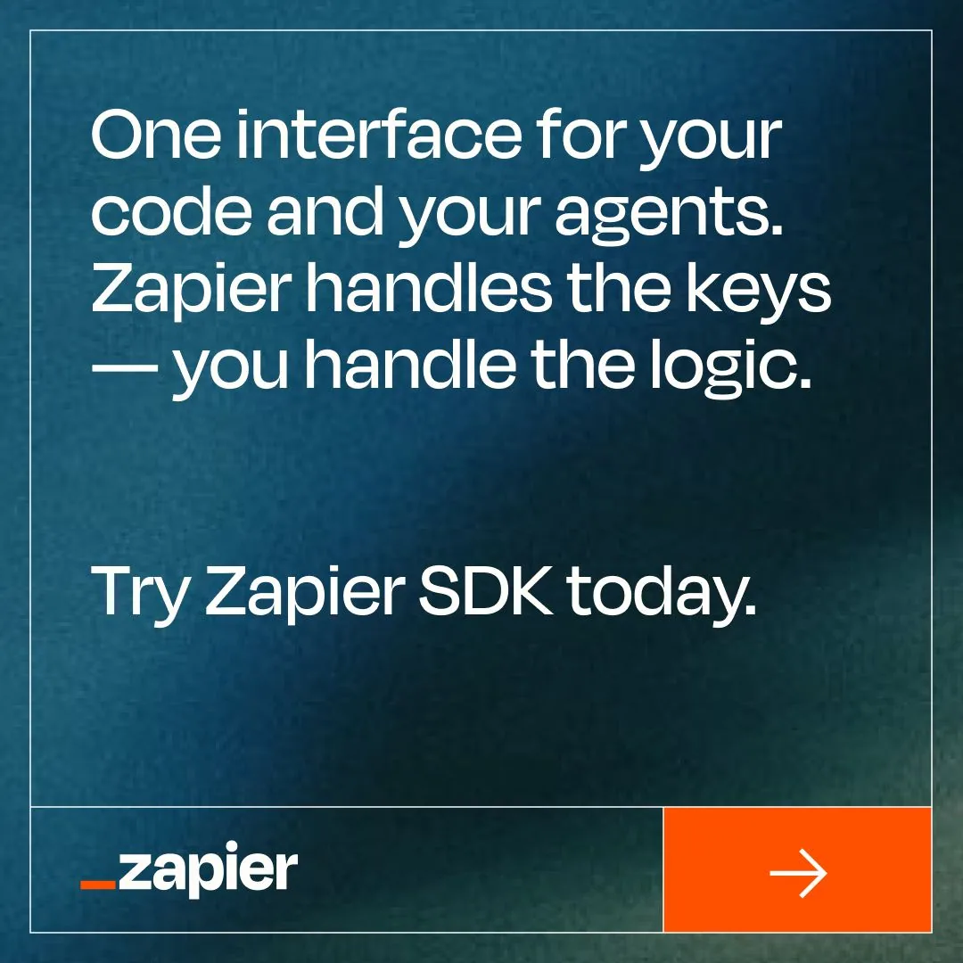 Zapier SDK: benefit statement and CTA