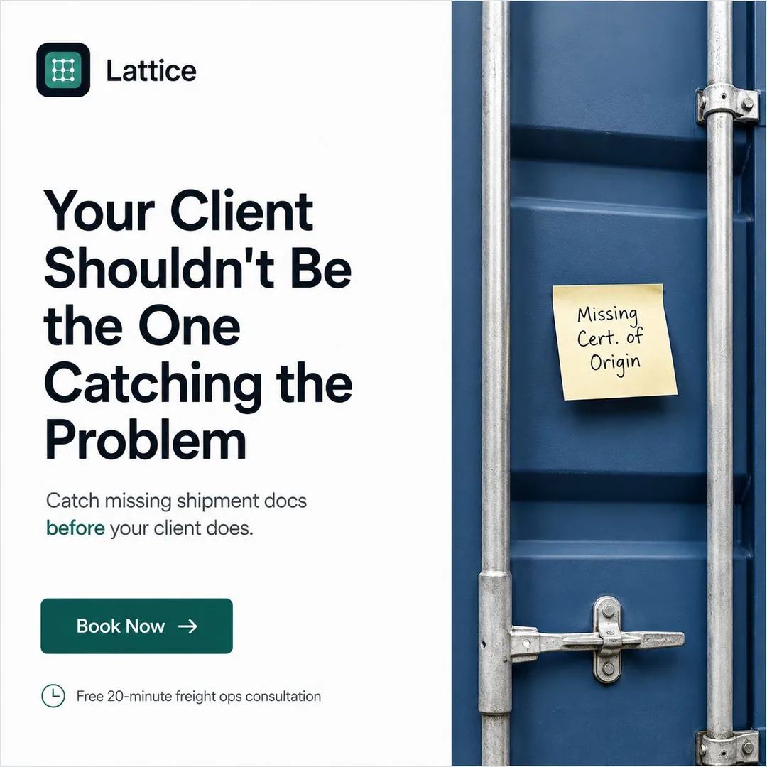 Lattice: Problem Headline with Shipping Container Background