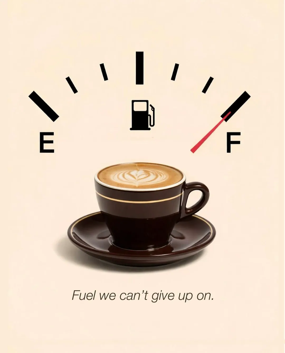 Coffee cup as fuel gauge: conceptual ad